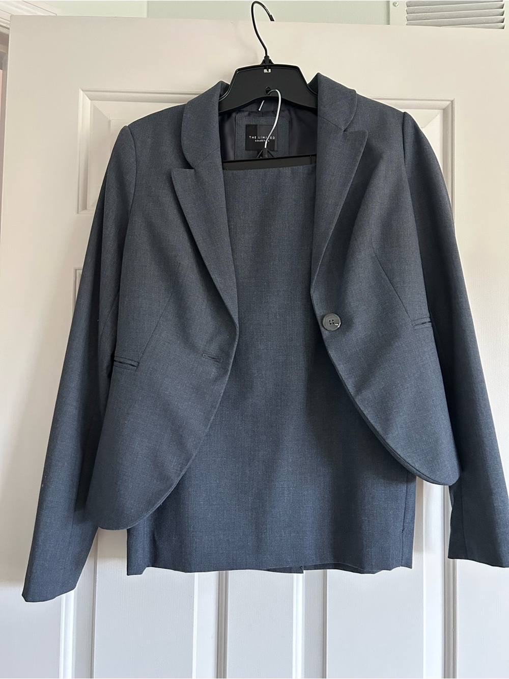 The Limited Women's Gray Single-Button Cropped Blazer